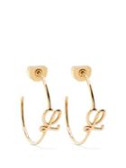 Loewe Logo Twist Hoop Earrings
