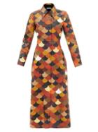 Chlo - Patchwork Leather Midi Shirt Dress - Womens - Multi