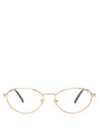 Matchesfashion.com Stella Mccartney - Oval Metal Glasses - Womens - Gold