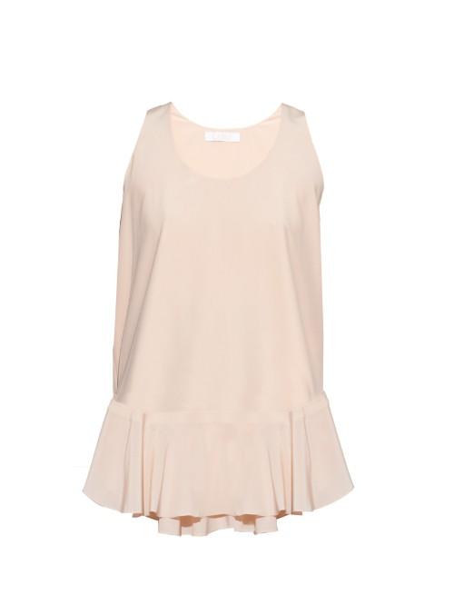 Chloé Fluted-hemline Silk-crepe Top
