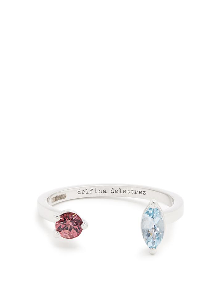 Delfina Delettrez Aquamarine, Tourmaline & White-gold Ring