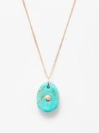 Pascale Monvoisin - Orso No.1 Diamond, Turquoise & 9kt Gold Necklace - Womens - Blue Gold