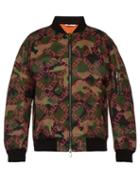 Matchesfashion.com Valentino - Logo Print Camouflage Bomber Jacket - Mens - Khaki