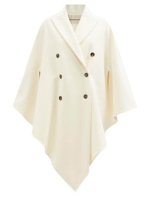 Alexandre Vauthier - Double-breasted Felted-wool Cape Coat - Womens - White