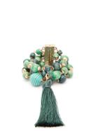 Matchesfashion.com Rosantica By Michela Panero - Colonia Wrap Bead And Tassel Bracelet - Womens - Green