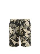 Matchesfashion.com Nipoaloha - Cranes In The Bamboo Cotton Shorts - Mens - Black