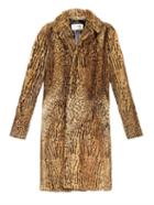 Saint Laurent Single-breasted Animal-print Fur Coat