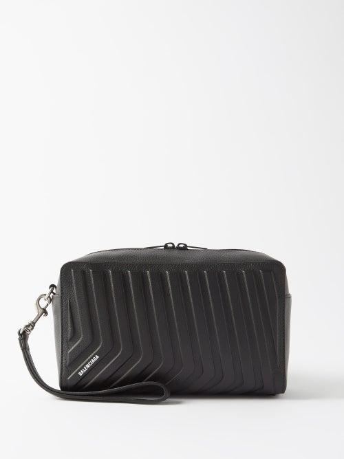 Balenciaga - Car-embossed Leather Pouch - Mens - Black