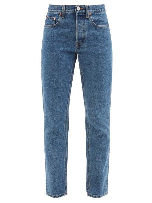 Vetements - Haute Couture-logo Straight-leg Jeans - Womens - Mid Denim