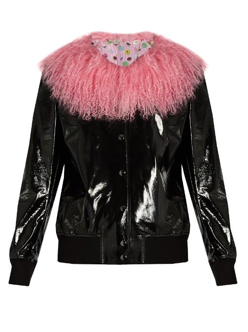 Charlotte Simone Va-va Varsity Patent-leather Jacket