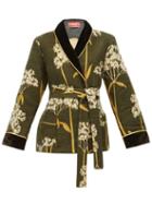Matchesfashion.com F.r.s - For Restless Sleepers - Plutone Velvet Trim Floral Jacquard Jacket - Womens - Green Multi