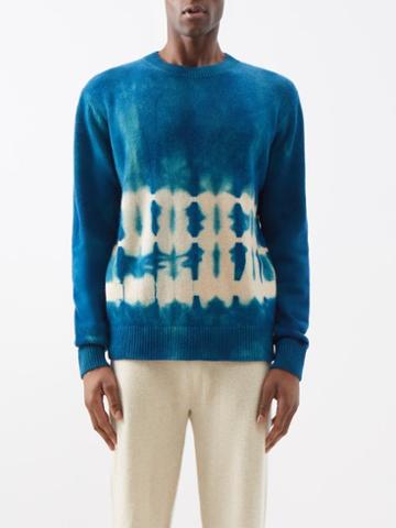The Elder Statesman - Vision Tie-dye Cashmere Sweater - Mens - Blue Multi