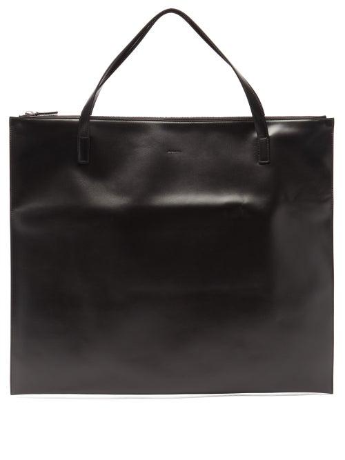 Matchesfashion.com Jil Sander - Foldable Leather Tote Bag - Mens - Black