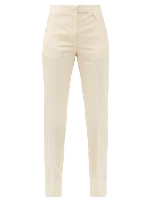 Matchesfashion.com Givenchy - High-rise Wool-crepe Straight-leg Trousers - Womens - Light Beige