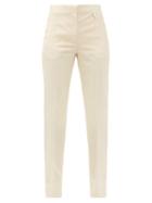 Matchesfashion.com Givenchy - High-rise Wool-crepe Straight-leg Trousers - Womens - Light Beige