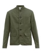 Matchesfashion.com Oliver Spencer - Linton Mandarin Collar Linen Coat - Mens - Green