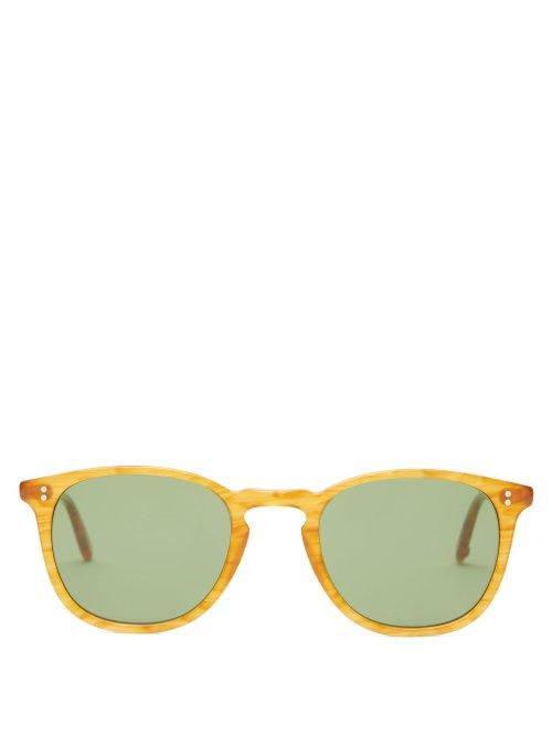 Matchesfashion.com Garrett Leight - Kinney 49 Square Acetate Sunglasses - Mens - Yellow
