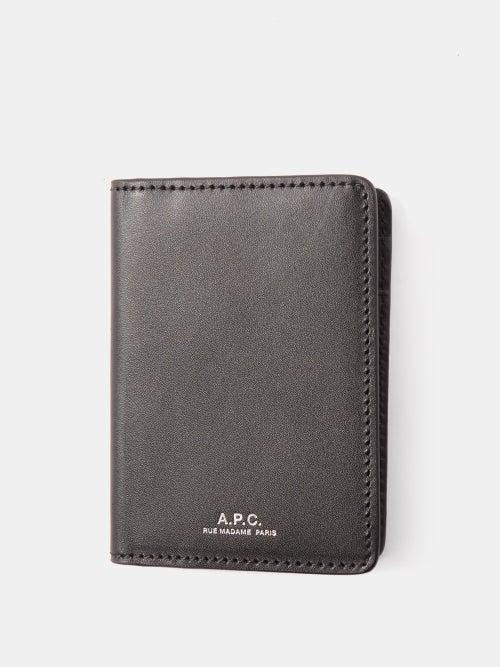 A.p.c. - Stefan Leather Bi-fold Wallet - Mens - Black