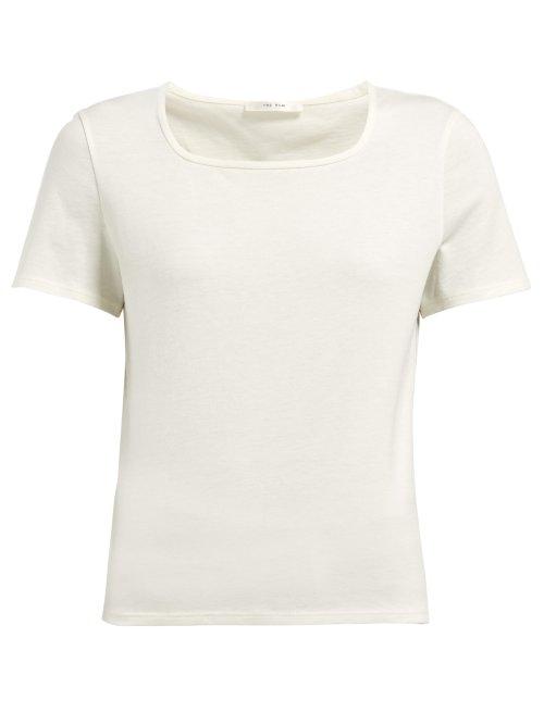 Matchesfashion.com The Row - Jackie Cotton Blend T Shirt - Womens - Ivory