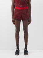 Adidas X Wales Bonner - Geometric-jacquard Knitted Shorts - Mens - Red Multi