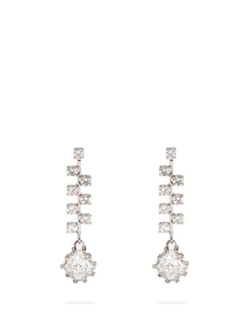Matchesfashion.com Colville - Crystal Drop Earrings - Womens - Silver