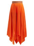 Matchesfashion.com Loewe - High Rise Pleated Handkerchief Skirt - Womens - Orange