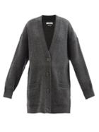 Isabel Marant Toile - Leane V-neck Merino Wool-blend Cardigan - Womens - Dark Grey