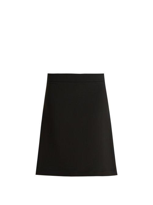 Matchesfashion.com Raey - Split Side Crepe A Line Skirt - Womens - Black