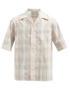Matchesfashion.com Lemaire - Cuban-collar Check Cotton Short-sleeved Shirt - Mens - Pink Multi
