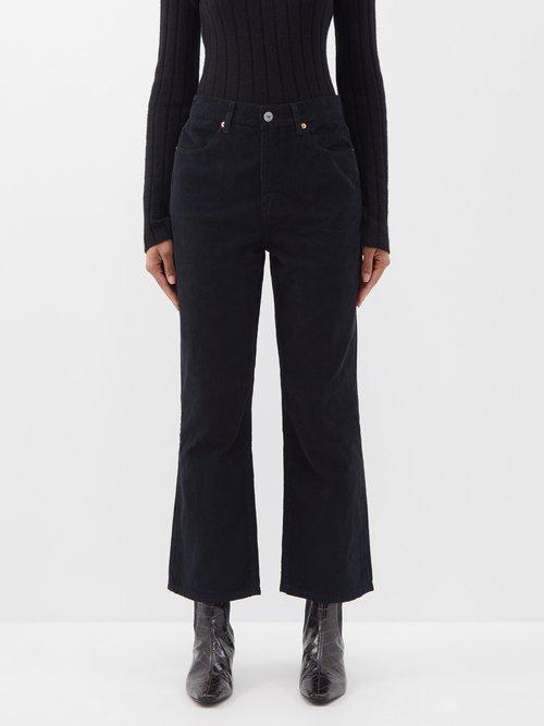 Re/done - 70s Corduroy Flared Trousers - Womens - Black