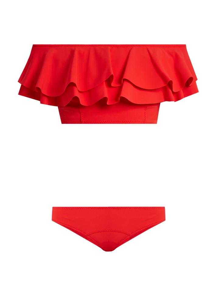 Lisa Marie Fernandez Mira Ruffled Bonded-bikini