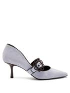 Matchesfashion.com Fabrizio Viti - Daisy D'orsay Suede Pumps - Womens - Light Blue
