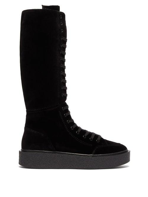 Matchesfashion.com Colville - Velvet Lace Up Boots - Womens - Black