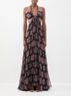 Etro - Vanessa Paisley-print Cutout Silk Maxi Dress - Womens - Black Multi
