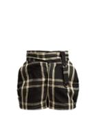 Matchesfashion.com Vivienne Westwood - Checked Linen Shorts - Womens - Black Multi