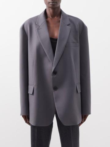 The Frankie Shop - Bea Single-breasted Canvas Jacket - Womens - Grey