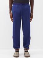 Gucci - Web Stripe Wool Track Pants - Mens - Dark Navy