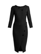 Cefinn Button-embellished Stretch-ponte Midi Dress