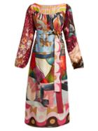 Matchesfashion.com Rianna + Nina - Vintage Patchwork Silk Dress - Womens - Multi