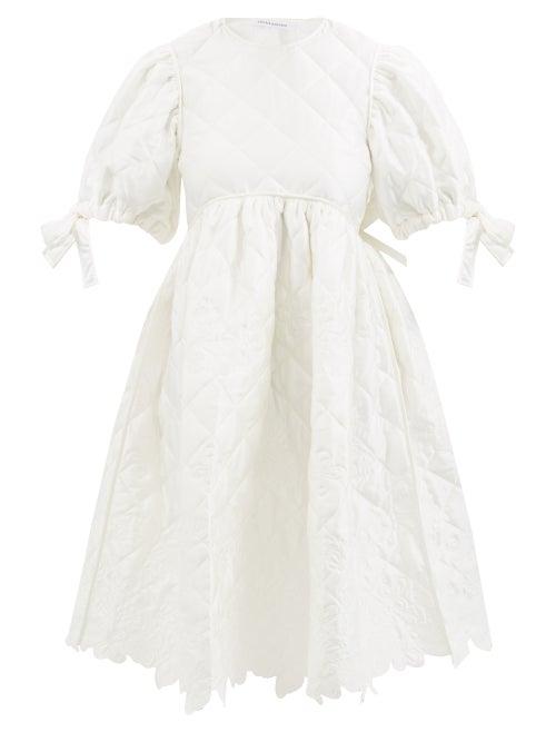 Cecilie Bahnsen - Jean Amarylis Cutout-back Quilted Satin Dress - Womens - Ivory
