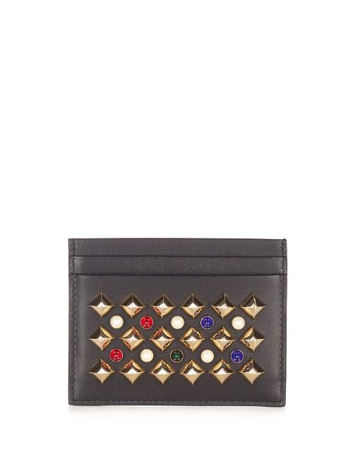 Christian Louboutin Panettone Spike-embellished Leather Cardholder