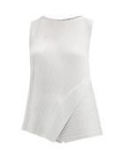 Matchesfashion.com Pleats Please Issey Miyake - Sleeveless Panelled Technical-pleated Top - Womens - Light Grey