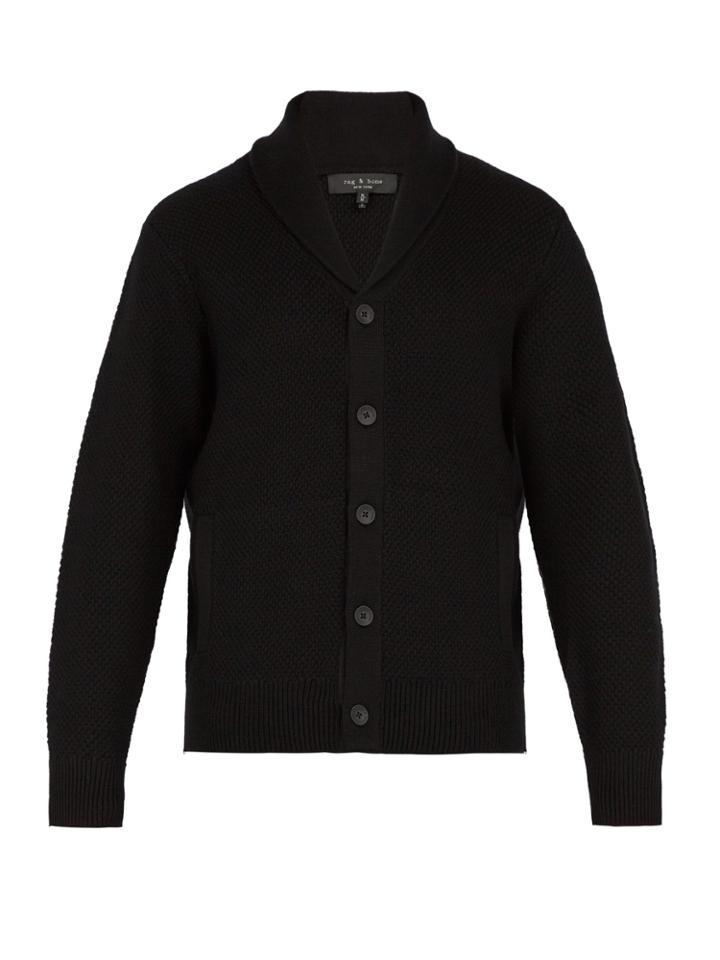 Rag & Bone Cardiff Wool And Cotton-blend Shawl Cardigan