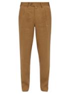 Matchesfashion.com Arj - The Jona Linen Blend Trousers - Mens - Brown