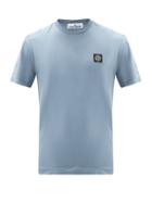 Matchesfashion.com Stone Island - Logo-appliqu Garment-dyed Cotton-jersey T-shirt - Mens - Blue