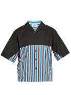 Matchesfashion.com Prada - Striped Short Sleeved Shirt - Mens - Blue Multi