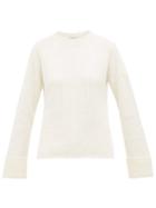 Matchesfashion.com Moncler - Logo Patch Wool Blend Sweater - Womens - Ivory
