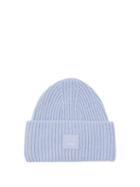 Acne Studios - Pansy Face Patch Wool Beanie Hat - Womens - Pale Blue