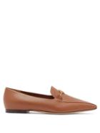 Matchesfashion.com Burberry - Tb Monogram Leather Horsebit Loafers - Womens - Tan