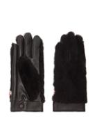 Agnelle - X Ines De La Fressange Bert Leather Gloves - Womens - Black